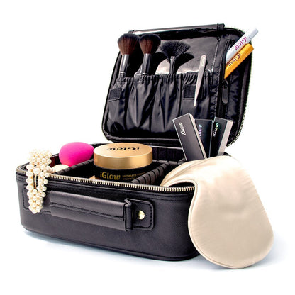 iGlow Big Cosmetic Bag - Black - iGlow Cosmetics