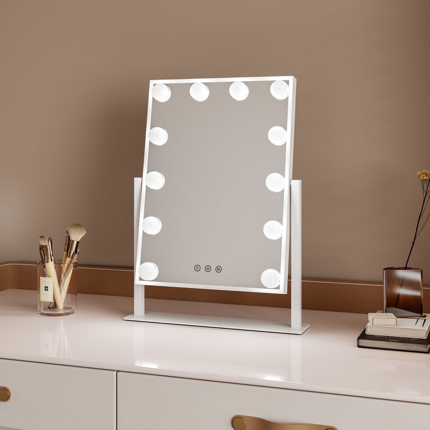 iGlow Makeup Mirror – White - iGlow Cosmetics