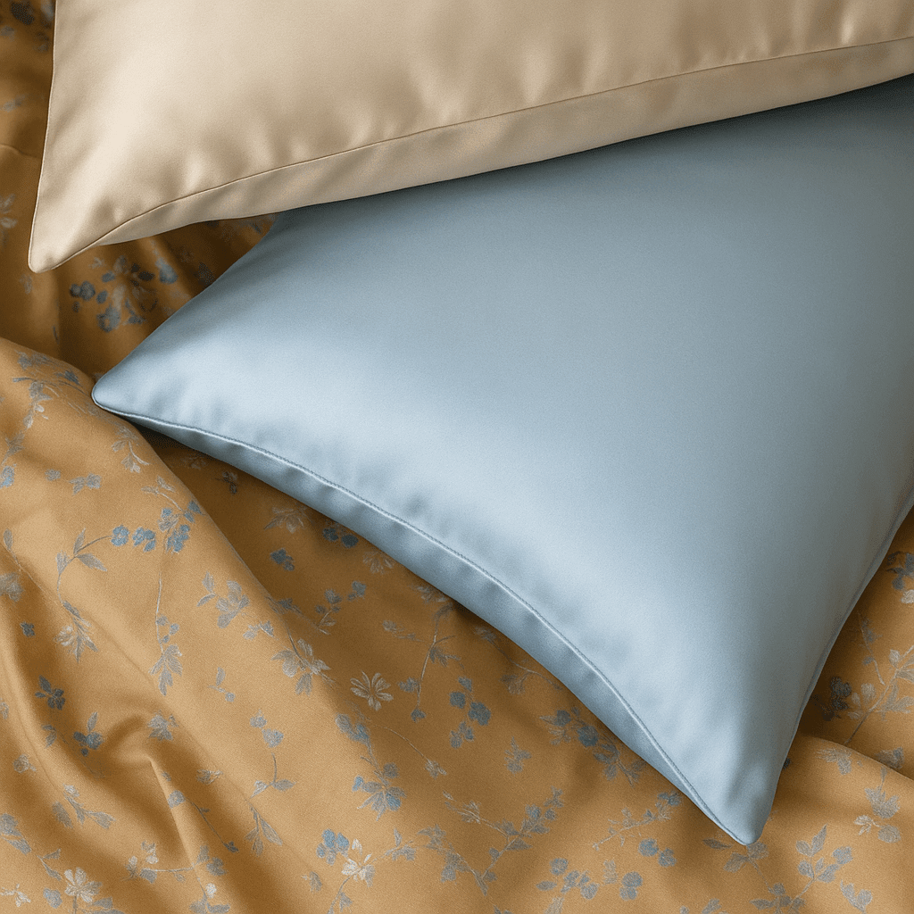 iGlow Silk Pillowcase - Blue Pearl - iGlow Cosmetics